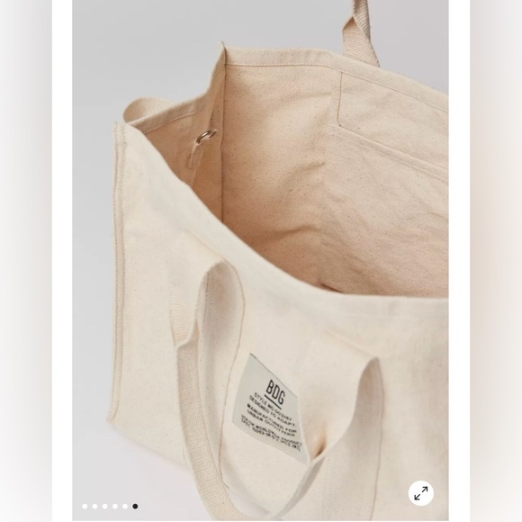 Urban Outfitters - BDG Serena Canvas Tote Bag - One Size - Black & White - Picture 8 of 11
